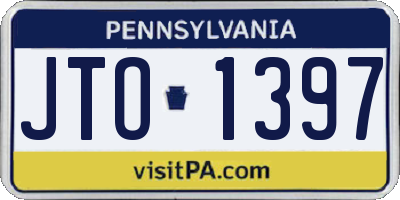 PA license plate JTO1397