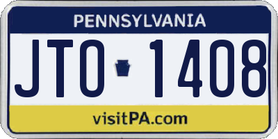 PA license plate JTO1408