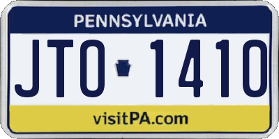 PA license plate JTO1410