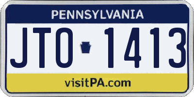 PA license plate JTO1413