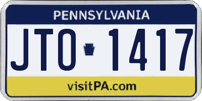 PA license plate JTO1417