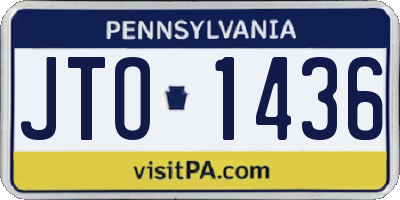 PA license plate JTO1436
