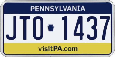 PA license plate JTO1437