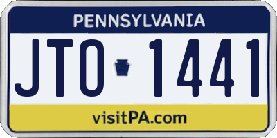 PA license plate JTO1441