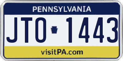 PA license plate JTO1443