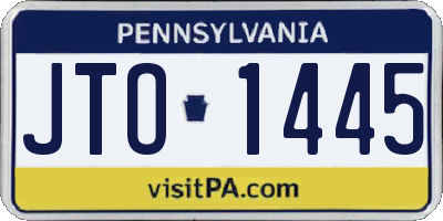 PA license plate JTO1445