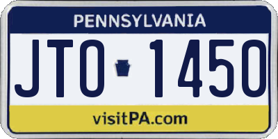 PA license plate JTO1450