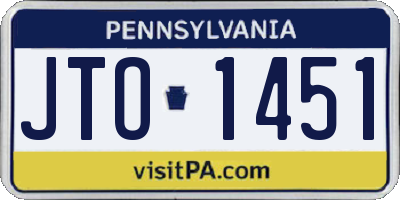 PA license plate JTO1451