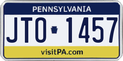 PA license plate JTO1457