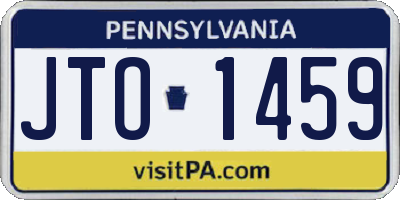 PA license plate JTO1459