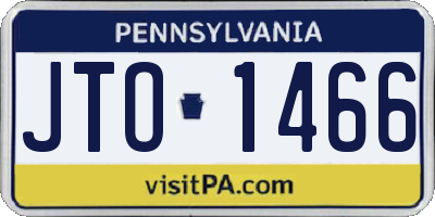 PA license plate JTO1466
