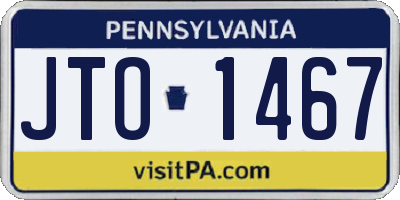 PA license plate JTO1467