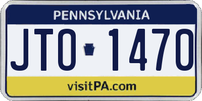 PA license plate JTO1470