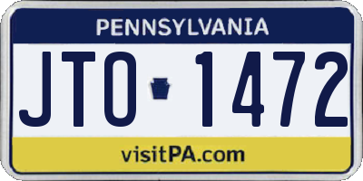 PA license plate JTO1472