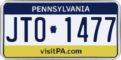PA license plate JTO1477
