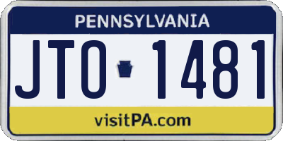 PA license plate JTO1481
