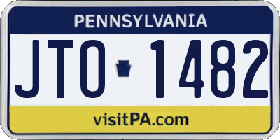PA license plate JTO1482