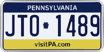 PA license plate JTO1489