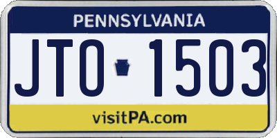 PA license plate JTO1503