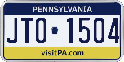 PA license plate JTO1504