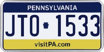 PA license plate JTO1533