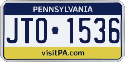 PA license plate JTO1536