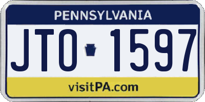 PA license plate JTO1597
