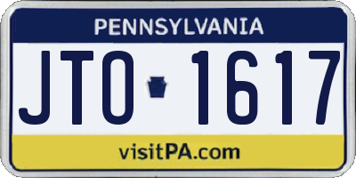 PA license plate JTO1617
