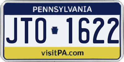 PA license plate JTO1622