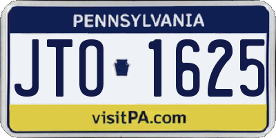 PA license plate JTO1625