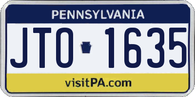 PA license plate JTO1635