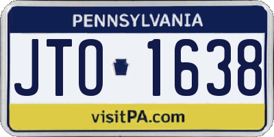 PA license plate JTO1638