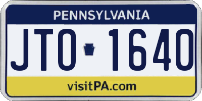 PA license plate JTO1640
