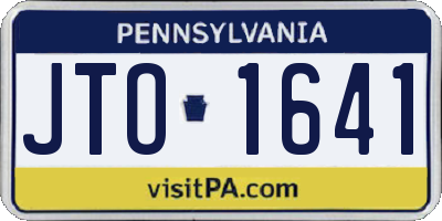 PA license plate JTO1641