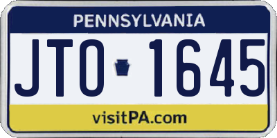 PA license plate JTO1645