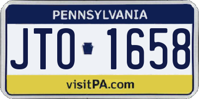 PA license plate JTO1658