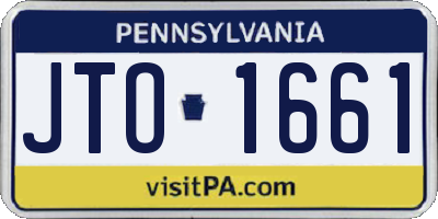 PA license plate JTO1661