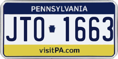 PA license plate JTO1663