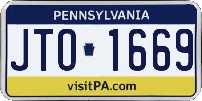 PA license plate JTO1669