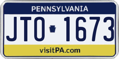 PA license plate JTO1673