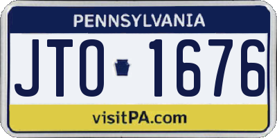 PA license plate JTO1676
