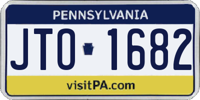 PA license plate JTO1682