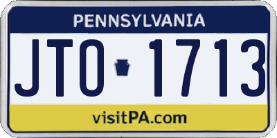 PA license plate JTO1713