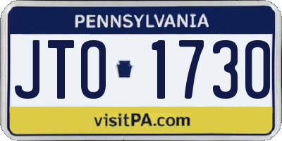 PA license plate JTO1730