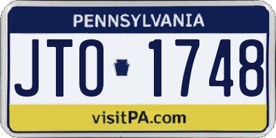 PA license plate JTO1748
