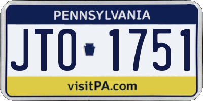 PA license plate JTO1751