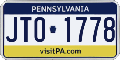 PA license plate JTO1778
