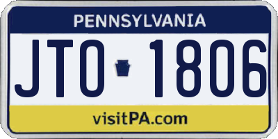 PA license plate JTO1806