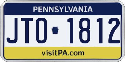 PA license plate JTO1812