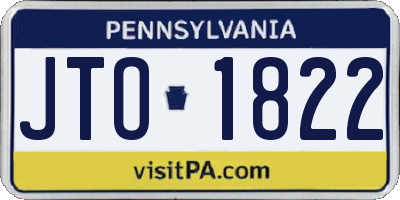PA license plate JTO1822